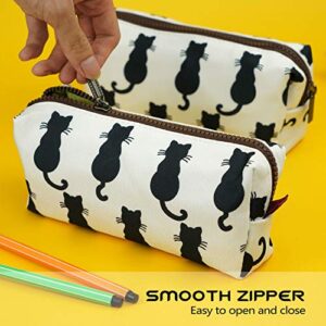 Cute Black Cat Pencil Case Pouch Teacher Gift Gadget Bag Make Up Case Cosmetic Bag Stationary Kawaii Pencil Box