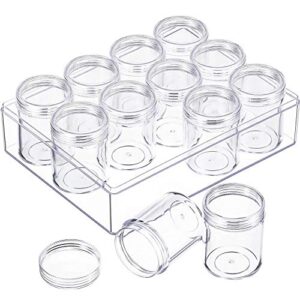 blulu clear bead organizer bead storage containers set with 12 boxes, 1.9 x 1.5 inches (1.9 x 1.5 inches)