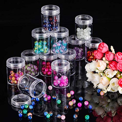 Blulu Clear Bead Organizer Bead Storage Containers Set with 12 Boxes, 1.9 x 1.5 Inches (1.9 x 1.5 Inches)