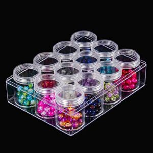 Blulu Clear Bead Organizer Bead Storage Containers Set with 12 Boxes, 1.9 x 1.5 Inches (1.9 x 1.5 Inches)