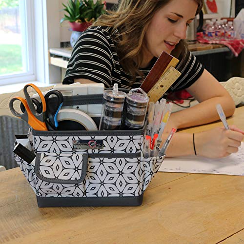 Everything Mary Craft Caddy, Geometric - Art Storage for Supplies & Crafts - Supply Organizers Tote for School Classroom, Office, and Home - Organization For Makeup & Nurses