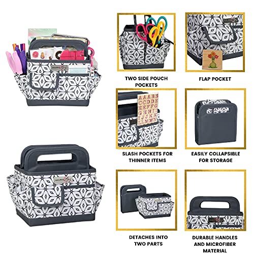 Everything Mary Craft Caddy, Geometric - Art Storage for Supplies & Crafts - Supply Organizers Tote for School Classroom, Office, and Home - Organization For Makeup & Nurses