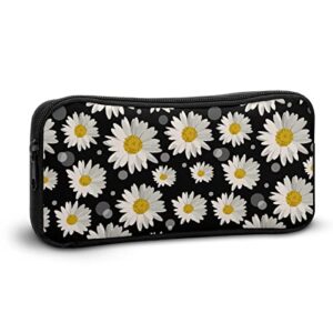 White Daisies Pencil Case Pencil Pouch Coin Pouch Cosmetic Bag Office Stationery Organizer