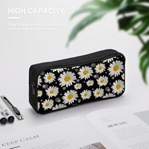 White Daisies Pencil Case Pencil Pouch Coin Pouch Cosmetic Bag Office Stationery Organizer