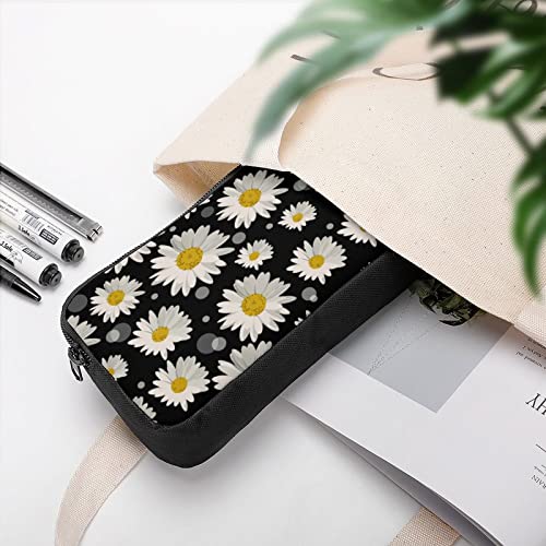 White Daisies Pencil Case Pencil Pouch Coin Pouch Cosmetic Bag Office Stationery Organizer