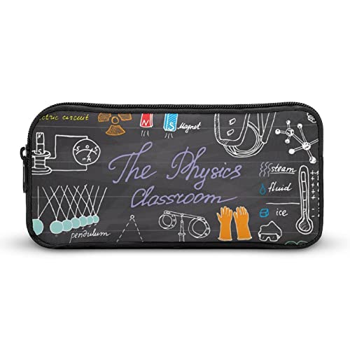 Physics and Science Elements Doodles Pencil Case Pencil Pouch Coin Pouch Cosmetic Bag Office Stationery Organizer