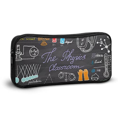 Physics and Science Elements Doodles Pencil Case Pencil Pouch Coin Pouch Cosmetic Bag Office Stationery Organizer