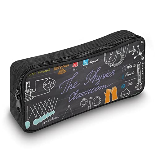 Physics and Science Elements Doodles Pencil Case Pencil Pouch Coin Pouch Cosmetic Bag Office Stationery Organizer