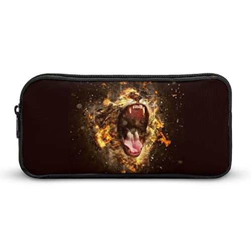 Lion in Dark Pencil Case Pencil Pouch Coin Pouch Cosmetic Bag Office Stationery Organizer