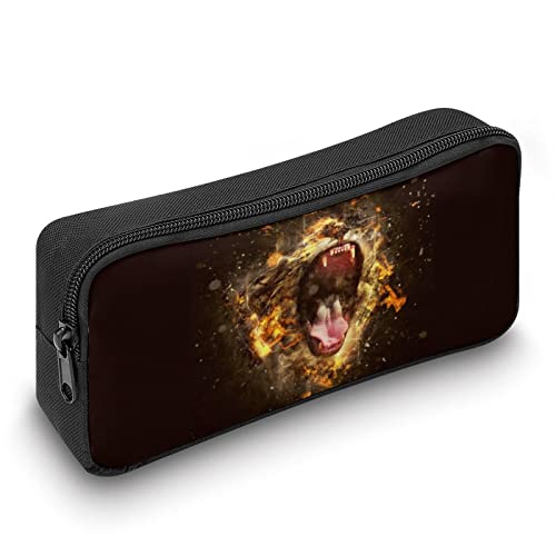 Lion in Dark Pencil Case Pencil Pouch Coin Pouch Cosmetic Bag Office Stationery Organizer