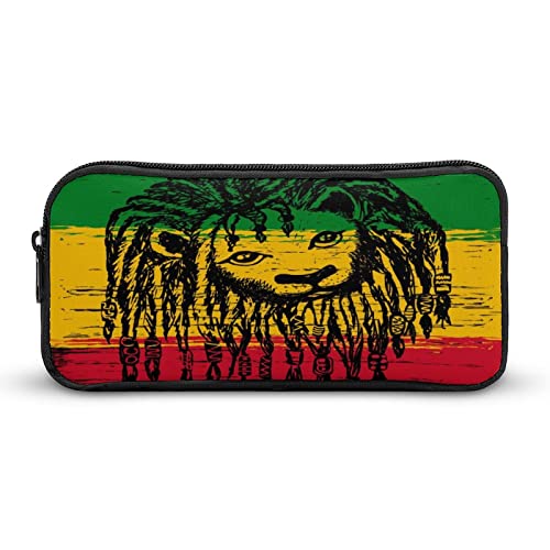 Lion on Jamaica Flag Pencil Case Pencil Pouch Coin Pouch Cosmetic Bag Office Stationery Organizer