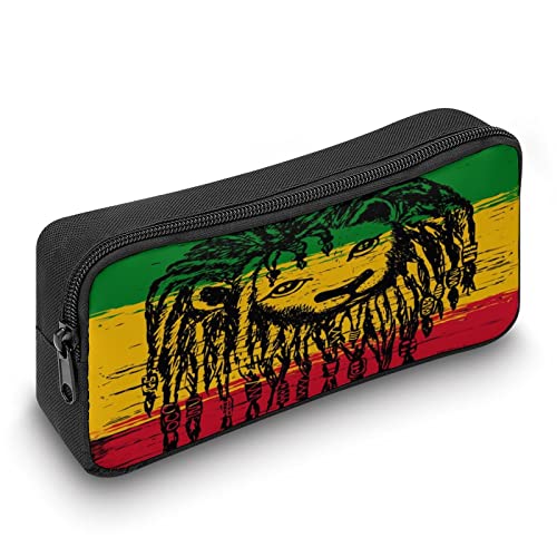 Lion on Jamaica Flag Pencil Case Pencil Pouch Coin Pouch Cosmetic Bag Office Stationery Organizer