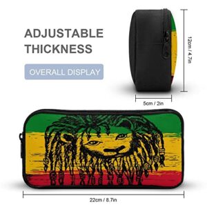 Lion on Jamaica Flag Pencil Case Pencil Pouch Coin Pouch Cosmetic Bag Office Stationery Organizer