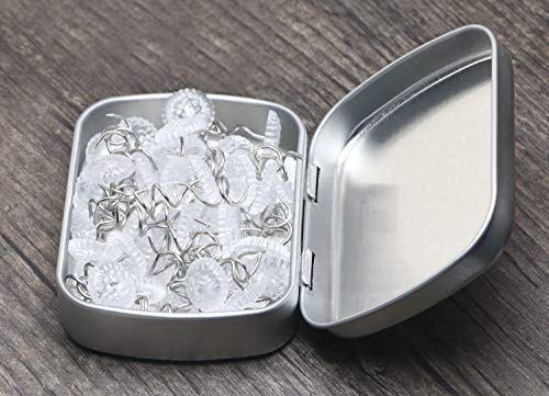 Mini Skater 2.23 x1.76 x 0.55 inch Metal Tin Box Portable Small Container Storage Case with Solid Hinged Top for Drawing Pin Nail Art Bead Earring and Jewelry Craft Organizing,4Pcs (Silver)