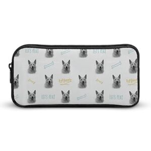 german shepherd white pencil case pencil pouch coin pouch cosmetic bag office stationery organizer