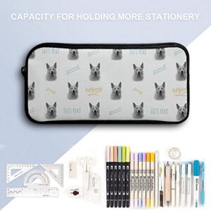 German Shepherd White Pencil Case Pencil Pouch Coin Pouch Cosmetic Bag Office Stationery Organizer