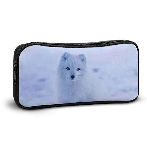 Snow Fox Pencil Case Pencil Pouch Coin Pouch Cosmetic Bag Office Stationery Organizer