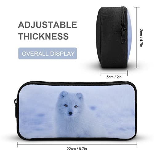 Snow Fox Pencil Case Pencil Pouch Coin Pouch Cosmetic Bag Office Stationery Organizer