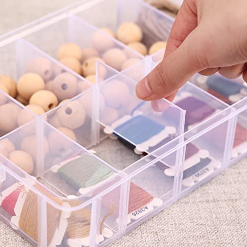 Quefe 6-Tier Stackable Storage Container Box with 60 Compartments, Plastic Organizer Box for Organizing Washi Tape, Embroidery Accessories, Threads Bobbins, Kids Toy, Beauty Supplies