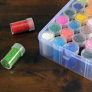 Notgia 2packs 60 Grids Bead Organizer and Storage Diamond Painting Containers Portable Plastic Case Box Arts Crafts Storage for Seeds Beads Sewing Cosmetic Nail Glitter Powder Small Parts Rhinestones