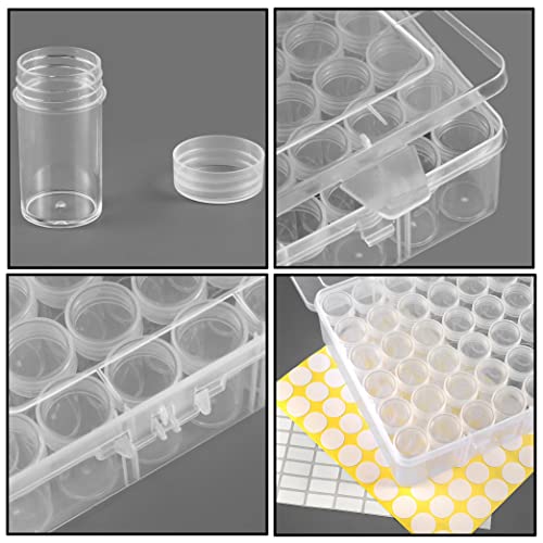 Notgia 2packs 60 Grids Bead Organizer and Storage Diamond Painting Containers Portable Plastic Case Box Arts Crafts Storage for Seeds Beads Sewing Cosmetic Nail Glitter Powder Small Parts Rhinestones