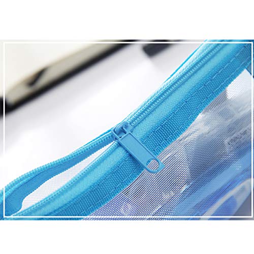 Kinhshion Zipper Pouch Set of 6 Mesh Zipper Bags Clear Zipper Pouch Small Organizer Bag Zipper Folder Bag Cosmetic Bags Travel Storage Bags 6 Colours