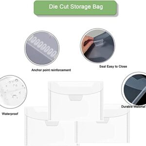 40 Pcs Clear Stamp and Die Cut Storage Bags with Rubber Magnetic Sheets and Stamp Storage Panels, Resealable Plastic Storage Pockets Stamp Stencil Envelope for Organize Scrapbook Supplies,Die Cutting