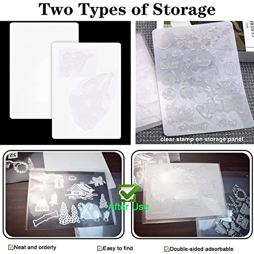 40 Pcs Clear Stamp and Die Cut Storage Bags with Rubber Magnetic Sheets and Stamp Storage Panels, Resealable Plastic Storage Pockets Stamp Stencil Envelope for Organize Scrapbook Supplies,Die Cutting