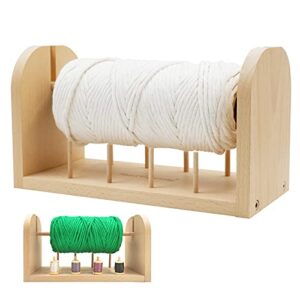 hand u journey wooden spools holder/yarn holder/beech thread rack organizer for macrame weaving cord/string and sewing threads