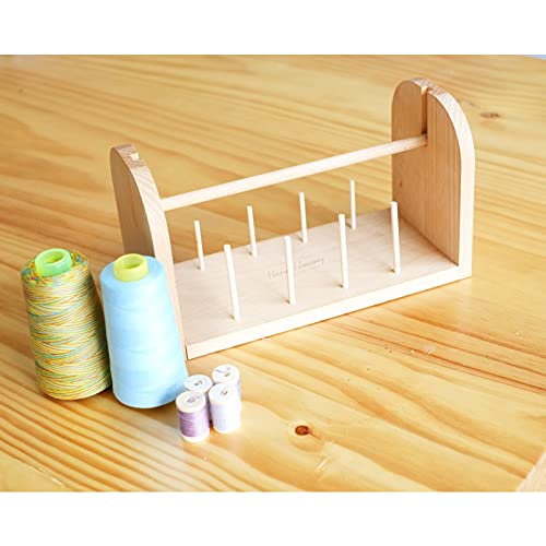 HAND U JOURNEY Wooden Spools Holder/Yarn Holder/Beech Thread Rack Organizer for Macrame Weaving Cord/String and Sewing Threads