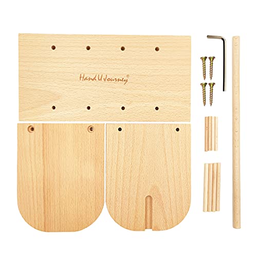 HAND U JOURNEY Wooden Spools Holder/Yarn Holder/Beech Thread Rack Organizer for Macrame Weaving Cord/String and Sewing Threads