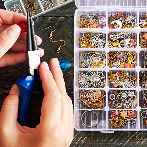 6 Pieces 36 Grids Plastic Organizer Box Clear Storage Container Plastic Jewelry Organizer Bead Holder Sewing Storage Jewelry Box with Removable Dividers for Art DIY Crafts