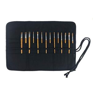 a aifamy 30 pockets artist paint brush holder, canvas roll up case bag & storage organizer pouch case- store pencils, pens tools