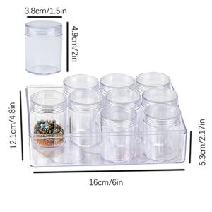 2 X 12 Pieces Bead Storage Container Embroidery Diamond Storage Organizer Box, Clear Painting Jewelry Earring Sewing Nail Storage Jars with Screw Lid for DIY