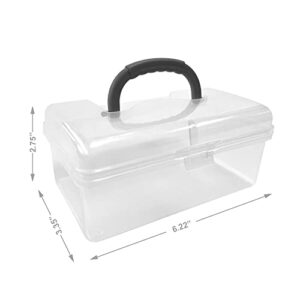 MagDurnus Gray Empty First Aid Storage Box, Multipurpose Tackle Box, Plastic Sewing Box, Crafts Supplies Organizer Case with Handle (pb01)