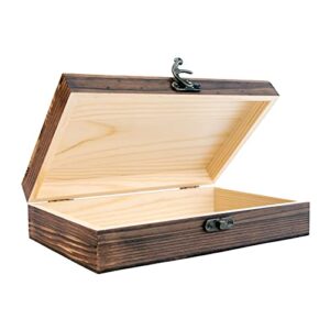 Unfinished Wooden Box with Hinged Lid, 7.8x5.1x1.96 Inches Wood Cigar Box Rectangle Keepsake Box Clasp Wood Box, Storage Box for DIY Crafts, Home Deocration, Jewelry