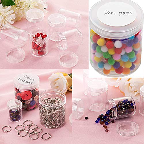 20 Pack 4oz Empty Clear Slime Containers,Round Plastic Cosmetic Jars with Lids,Transparent Storage Containers for Cosmetics,Lotions,Butters,Slime Making and Food Storage