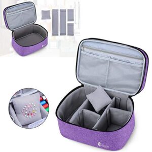 Luxja Double-Layer Sewing Accessories Organizer, Sewing Supplies Organizer for Needles, Thread, Scissors, Measuring Tape and Other Sewing Tools, Large/Purple