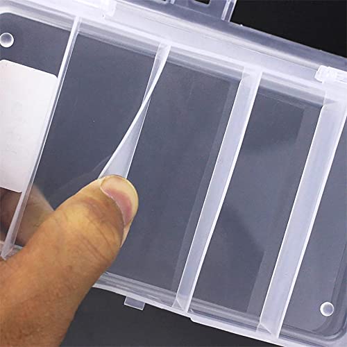 4 Pack 5 Grid Clear Plastic Fishing Tackle Bait Hooks Storage Box Plastic Utility Organizer Box 5 Compartment Plastic Storage Box Bead Jewelry Container Case, 7 x 3.7 x 1.2"