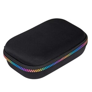 zipit black & rainbow pencil box | pencil case for girls | organizer pencil bag | large capcity pencil pouch