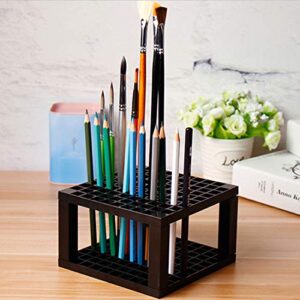 Foraineam 4-Pack 96 Holes Pencil & Brush Holder - Plastic Desk Organizer Stand Holder for Pencils, Pens, Paint Brushes, Modeling Tools, Office & Art Supplies