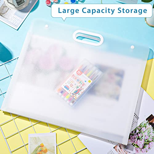 Art Portfolio Bags 17.32 x 14.17 Inches 2 Pieces Portfolio Folder for Artwork Storage Box for Artwork Kids Keepsake Portfolio with Handles Waterproof Kids Portfolio Bag for Kid's Artwork Keepsakes