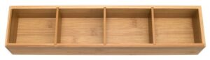 lipper international 8884 bamboo wood 4-part drawer organizer with removable dividers, 17-1/2″ x 4″ x 2-1/2″