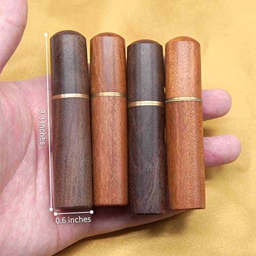 Yuchew Needle Case Sewing Needle Holder Portable Wooden Embroidery Needle Case Needle Tube Keeper Container for Storage Tapestry Cross Stitch Leather Darning Needle, Toothpick, Pill, Bead (4 Packs)
