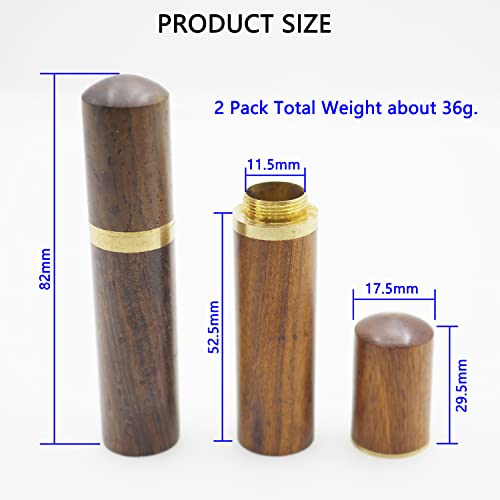 LYMGS Home Wooden Portable Sewing Needles Storage Case, Versatile Wood Box Holder for Store Embroidery Needle Hand Crafts Knitting Tool Toothpick Pill Bead, 2 Pack