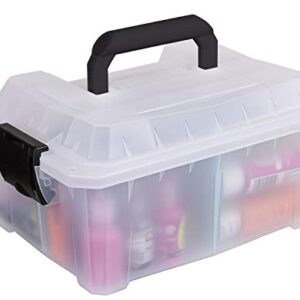 ArtBin 6817AG Sidekick Cube Carrying Case with Open Lift-Out Tray, Portable Art & Craft Organizer with Handle, [1] Plastic Storage Case, Clear