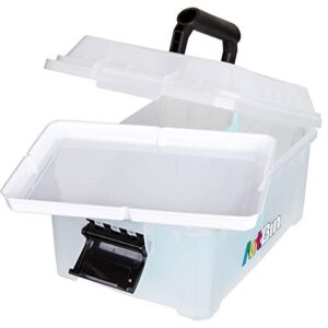 ArtBin 6817AG Sidekick Cube Carrying Case with Open Lift-Out Tray, Portable Art & Craft Organizer with Handle, [1] Plastic Storage Case, Clear