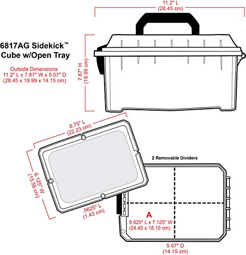 ArtBin 6817AG Sidekick Cube Carrying Case with Open Lift-Out Tray, Portable Art & Craft Organizer with Handle, [1] Plastic Storage Case, Clear