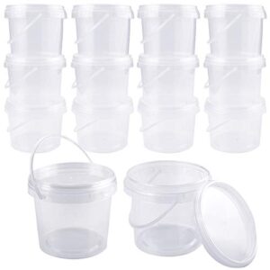 15 pack 8 oz slime containers with lids and handles,mini toy storage case