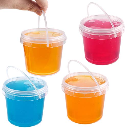 15 Pack 8 oz Slime Containers with Lids and Handles,Mini Toy Storage Case